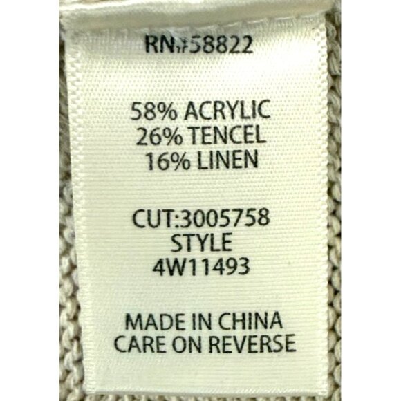 Max Studio Womens Plus Beige Knit Crew Neck Open Weave Dolman Sweater Sz 2X New - Picture 7 of 10